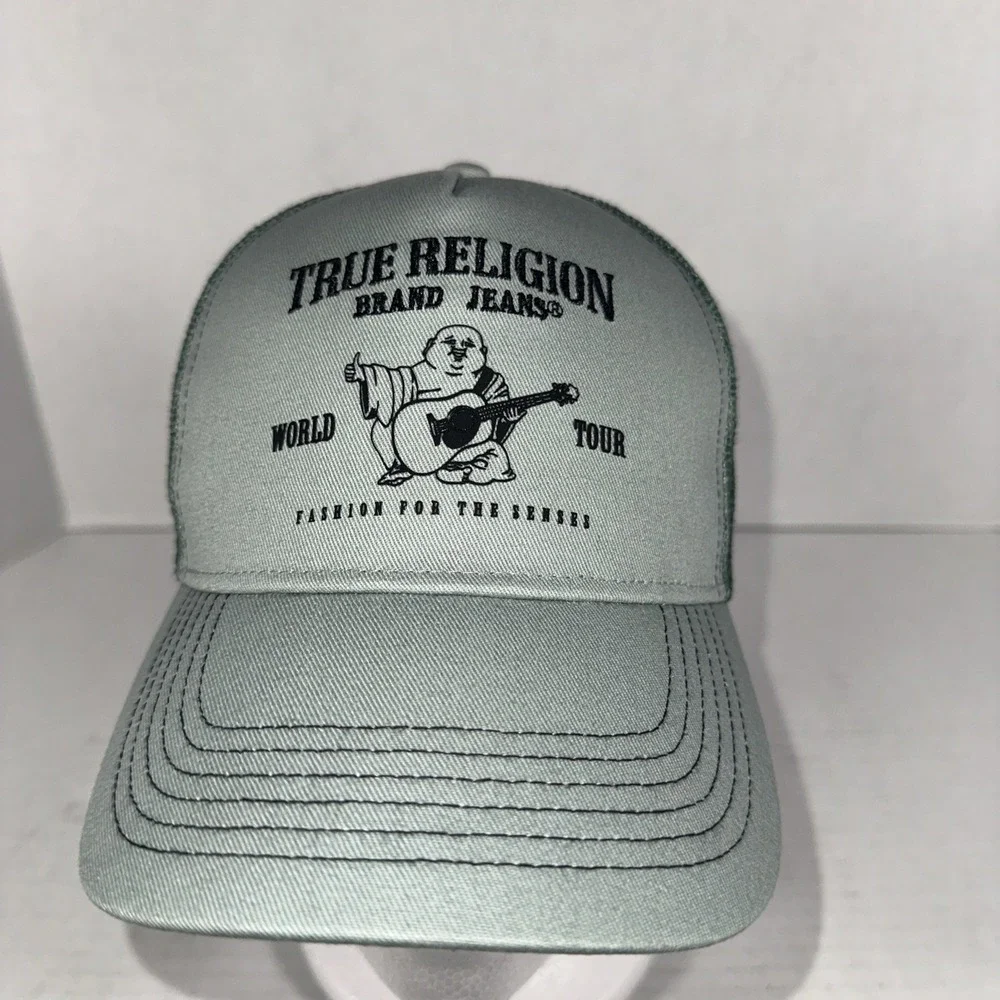 True Religion Buddha Logo Trucker Hat Green Bay Snapback Adult: OS‎ NWT